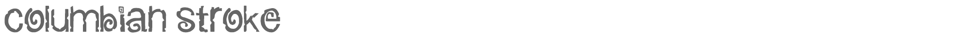 Sample characters Columbian Stroke Font